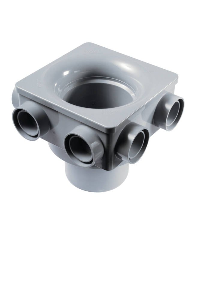 Wavin Grey Osma-4S597g-Pvc-U-110Mm-6-Boss-Soil-Manifold