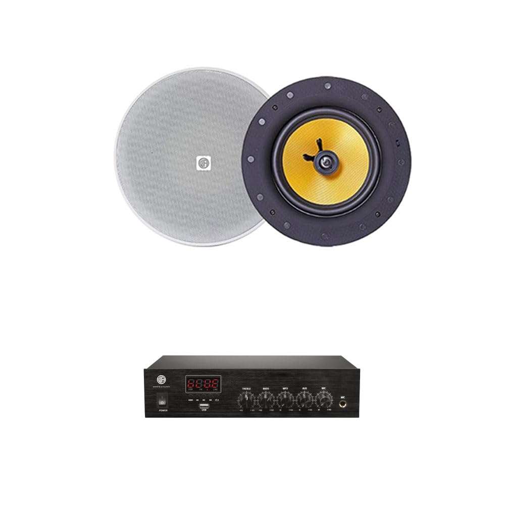 Winston Acoustics Ceiling Speaker |Spectre CI6 Phantom 1 Amplifier | 150 sq.ft Coverage (Black, Pack of 2)-image-44