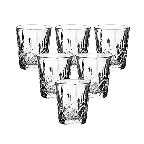 Enindel Carved Patterns Shot Glass, 1.7 OZ, Set of 6, JY001