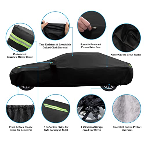 Image of Car Cover Waterproof All Weather Compatible with BMW X5 /X5 M SUV 2007-2025 & X6 /X6 M SUV 2008-2025, Rain Sun Wind Snow Hail Protector Outdoor Heavy Duty Car Cover with Cotton Lining