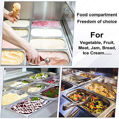 Image of Thenshop 10 Pack 1 /4 Size 6 Inch Deep Hotel Pans Stainless Steel Steam Table Food Pan Commercial Metal Food Catering Tray Anti Jam for Hotel Restaurant Buffet Party Supplies(Standard)
