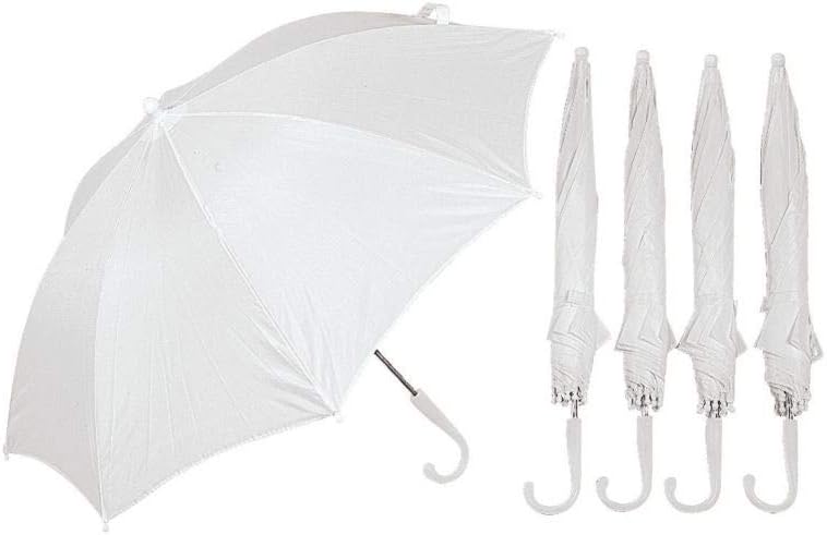 White Umbrella for Kids DIY Paintable Craft Kit - 6 Pack Small Umbrellas for Girls Ages 4-8 | Decorative Children's Rain Protection with Safety Features for School Projects