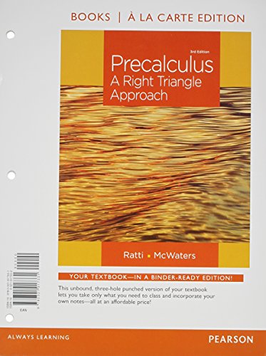 Precalculus: A Right Triangle Approach, Books a... 0321912799 Book Cover