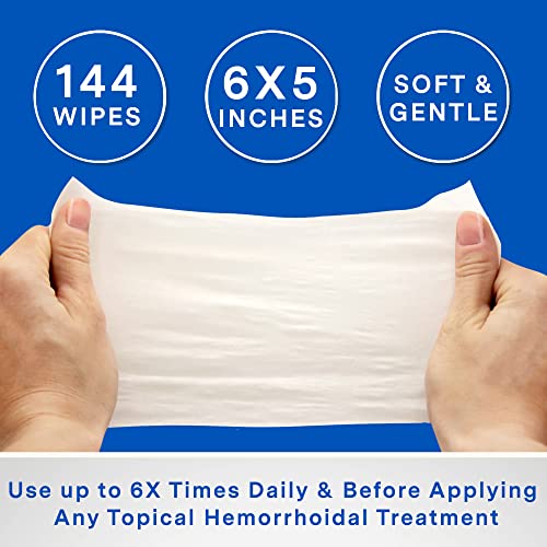 Curist Hemorrhoidal Medicated Wipes W/Aloe Vera & 50% Witch Hazel For Hemorrhoids - Flushable Hemorrhoid Wipes - Soothe & Reduce Hemorrhoid Discomfort (144 Count Witch Hazel Wipes) #TOP3