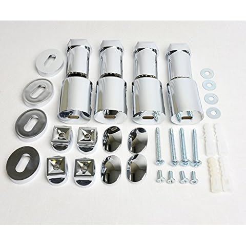 companyblue Chrome Heated Towel Rail Bracket Radiator Brackets Flat or Curved Cover