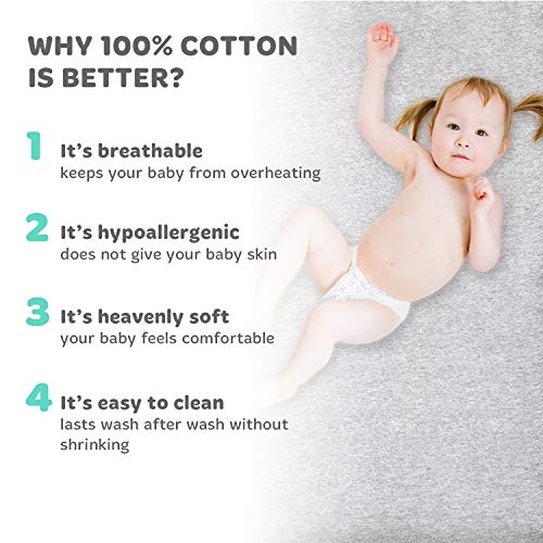 Cuddly Cubs Bassinet Sheets Set Compatible with Arms Reach Versatile, Chicco Lullago, Halo bassinest and Many Other Oval, Rectangle Shape Bassinet Pads | 100% Jersey Knit Cotton | Heather Grey