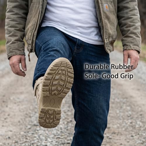 Bottes de Désert Zippées Homme Chaussures Randonnée Légères Sable Anti-sable - 4
