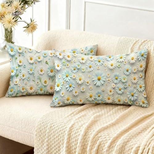 Hiver housse coussin 40x70cm decoratif Noël bleu clair de 2