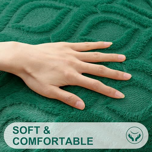 Image of decorUhome Fall Throw Pillow Covers 24x24 Inch Set of 2, Soft Plush Faux Wool Green Solid Couch Pillow Covers, Accent Euro Sham Farmhouse Neutral Square Pillow Cases for Sofa Bed Living Room