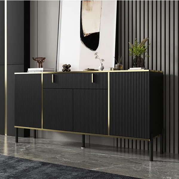 Heera Moti Cayden Sideboard & Cabinet (Black, Small)-image-13