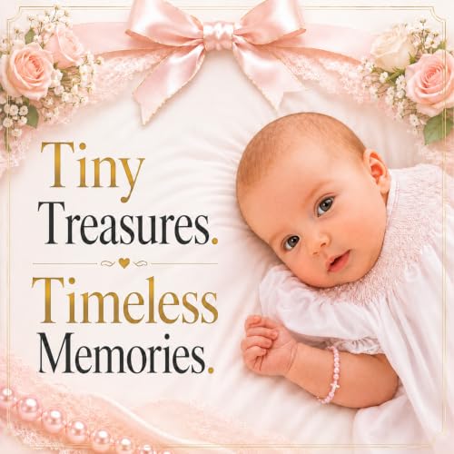Image of Baby Bracelets for Infant Girls, Pink Pearl Bracelet Baby Girl Jewelry Gift