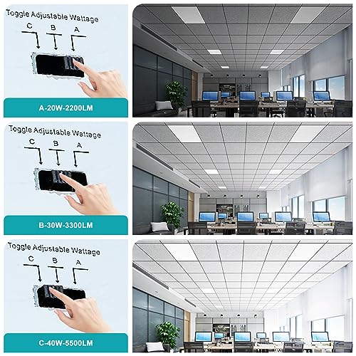 Image of 4 Pack 2x2 LED Flat Panel Light Drop Ceiling 40W 100-277Vac