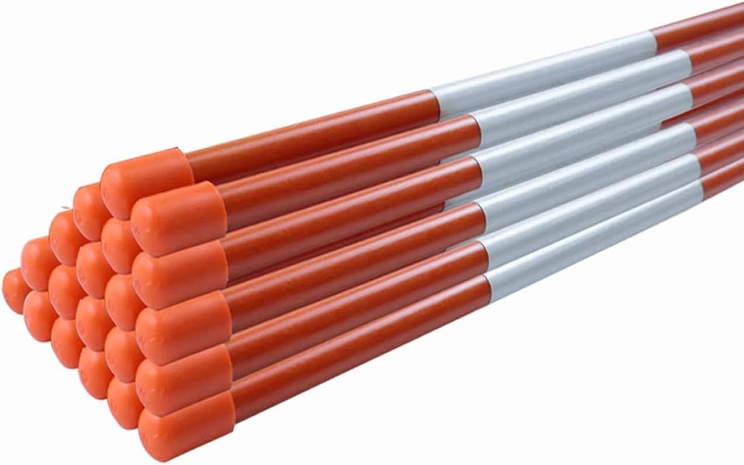 20 pcs Driveway Reflective Markers - 48 inch Snow Stakes with Highly Visible Reflective Tape, 1/4 inch Dia Snow Pole Stake for Parking, Home, Road