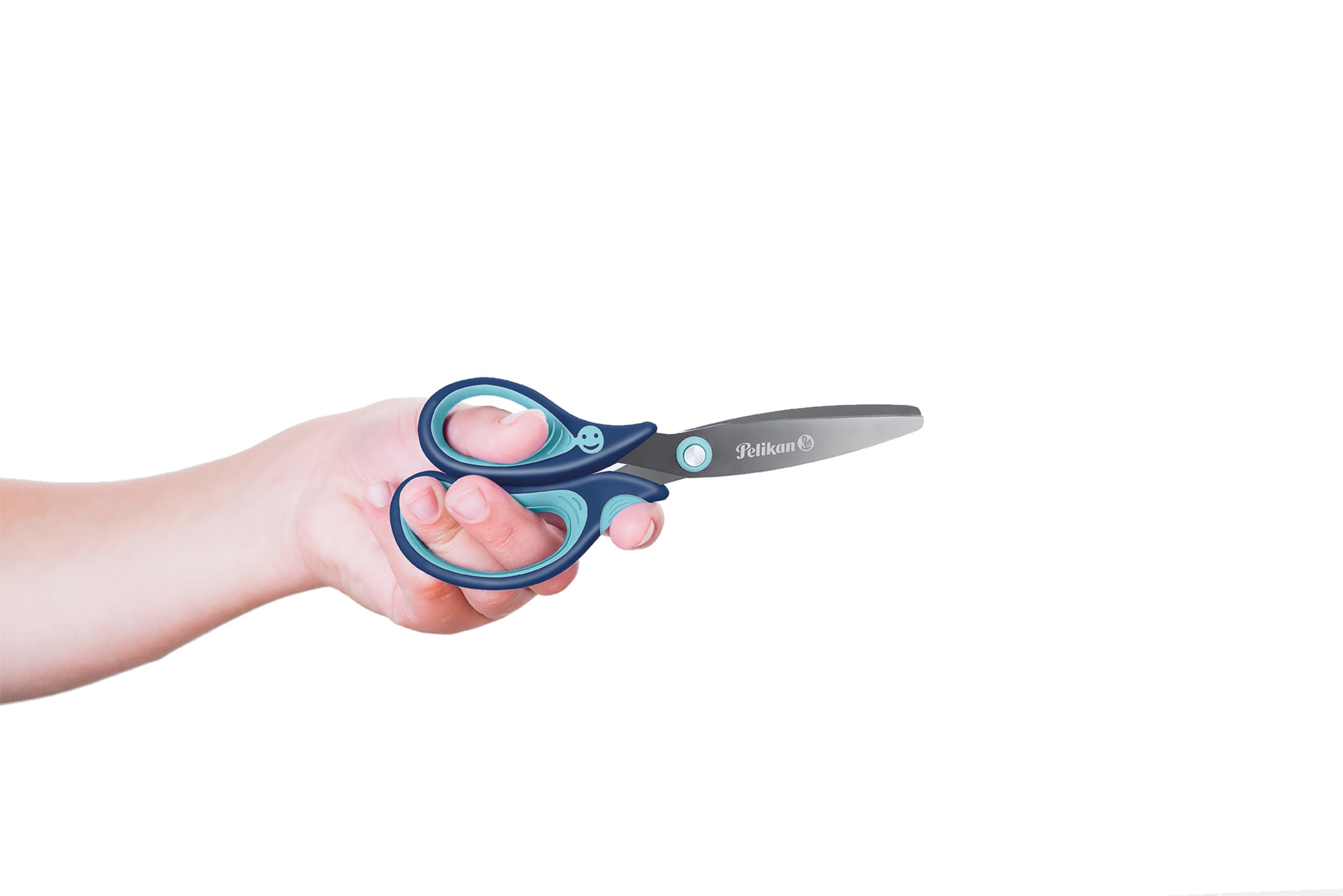 Pelikan - Griffix - Forbici per Bambini - Blu - Mancini - Per Scuola - Impugnatura Ergonomica Pedagogica - Made in Germany