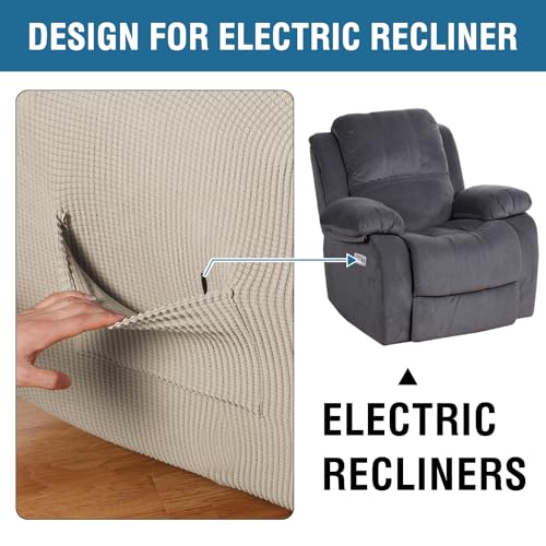 Image of H.VERSAILTEX Super Stretch Recliner Cover Recliner Couch Covers Recliner Chair Cover Form Fitted Non Slip Reclining Slipcovers for Standard Large Recliner, Soft Thick (1 Pack, Island Fossi)