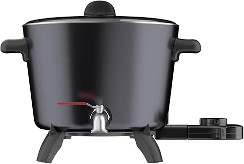 Olla de fusión eléctrica de cera para hacer velas, 7 cuartos de galón 14 libras antiadherente de cera de soja con boquilla de vertido y control de