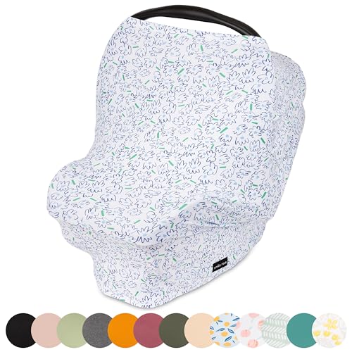 Image of Simka Rose Car Seat Cover for Babies – Multipurpose, Breathable Nursing Cover and Baby Car Seat Canopy - 360 Coverage - Breastfeeding Privacy, Shopping Cart and High Chair Cover - Newborn Essential