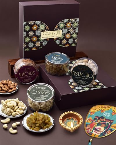 Image of HyperFoods Diwali Hampers Diwali Dryfruits Gift Pack Diwali Gift Items Diwali Gift For Family And Friends Cashew Almond Pista Raisins Gift Pack