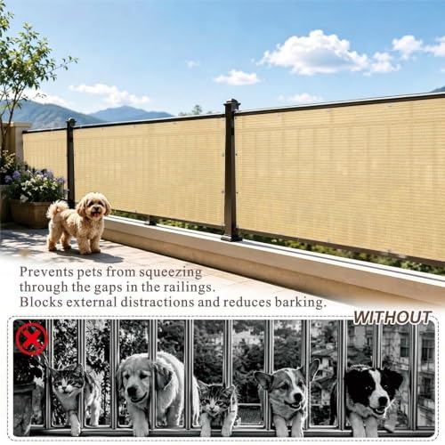 Brise vue jardin occultant jaune sable avec œillets et corde HDPE - 4