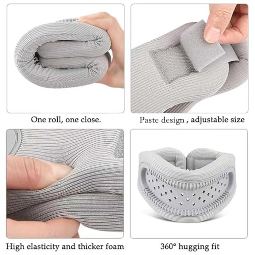 Image of Neck Brace Support Cervical Collar(Light Gray) | Silicone Breathable, Memory Foam, Posture Support, Suitable for Office Travel Sleep