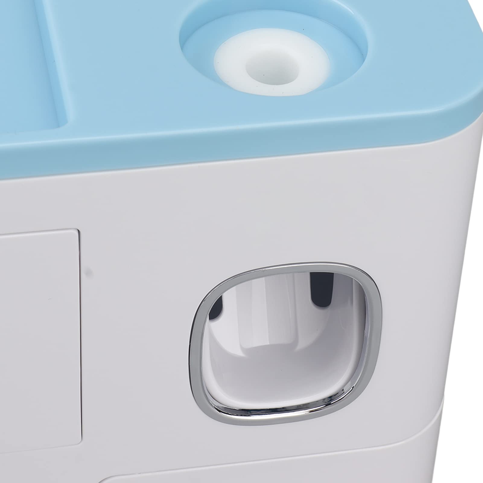 Cocoarm Zahnpastaspender, PP-ABS, Wandmontage, Zahnpastaspender, Quetschset mit Zahnbürstenhalter, Aufbewahrung ohne Bohren, Umgekehrte Becher für Erwachsene und Im Badezimmer (Zwei Tassen, Blau)