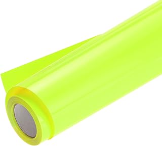 QUARKZMAN Rollo de lámina de transferencia de calor, 12 pulgadas x 8 pies, color amarillo fluorescente, transferencia HTV, vinilo para camisetas, diseño de vinilo térmico, fácil de cortar y quitar las