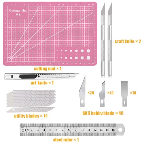 Exacto Knife Precision Carving Craft Hobby Knife Kit with 40 PCS Exacto Blades for DIY Art Work Cutting, Hobby, Scrapbooking, Stencil (Pink) - Image 3