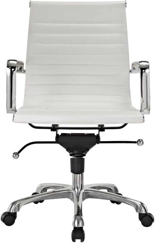 Malibu Mid Back Office Chair in White Leatherette
