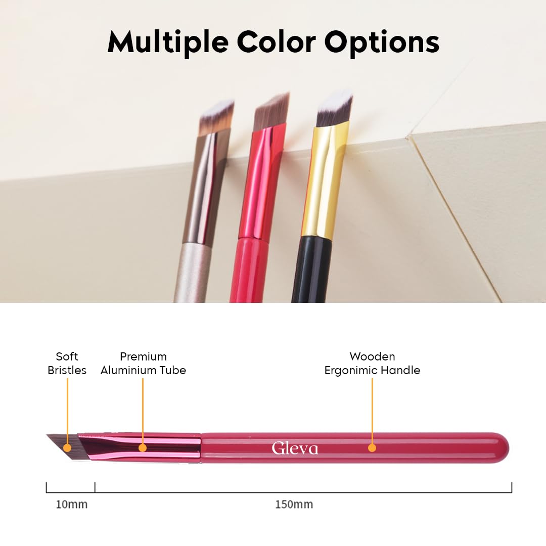 Gleva Multi-Function Eyebrow Brush, Professional Realistic Eyebrow Brush, Square Angled Eyeliner Eyebrow Brush, Stroke Brow Stamp Brush, Filling & Shaping Eyebrows Enhancers Brush (Pink) - Image 5 thumbnail
