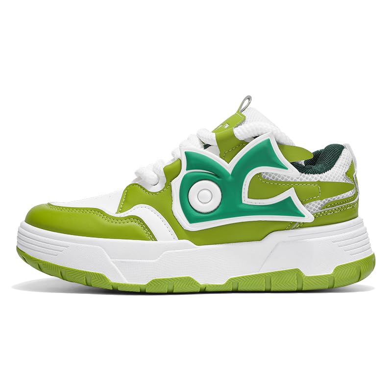 Men's Fashion Leather Lace-Up Chunky Sneakers Lightweight Platform Walking Running Driving Casual Sport Shoes