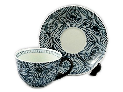 Amazon | 有田焼 惣太窯 蛸唐草(青) コーヒーカップ&ソーサー 19003 