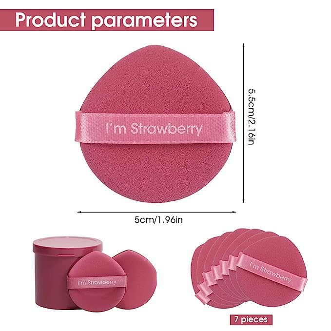 Image of 5Pcs Makeup Sponge Powder Puff Latex-free Makeup Puff Blender Sponge, Air Cushion Pads for Liquid Foundation, Cream, Powder, Concealer, Wet & Dry Dual Use(Pink)