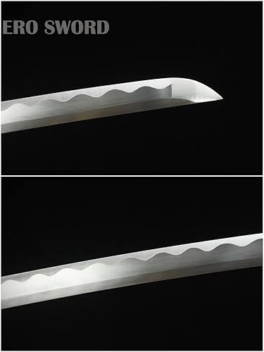 Miniatura 5 de HERO SWORD Handmde Kill Bill Sword Hattori Hanzo Katana Full Tang Sharp 1060 Cuchillos japoneses de acero de alto carbono, arma real para práctica,