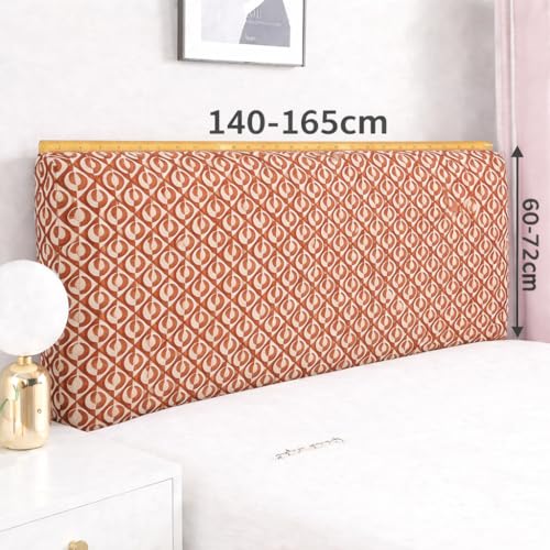 Image of HOMETHREADS Stretchable Lycra /Velvet Bed Cover | Soft, Dust-Proof & Wrinkle-Resistant Bed Back Protector | Fits Leather, Wooden & Fabric Bedsides (Coffee, 150x65Cm)