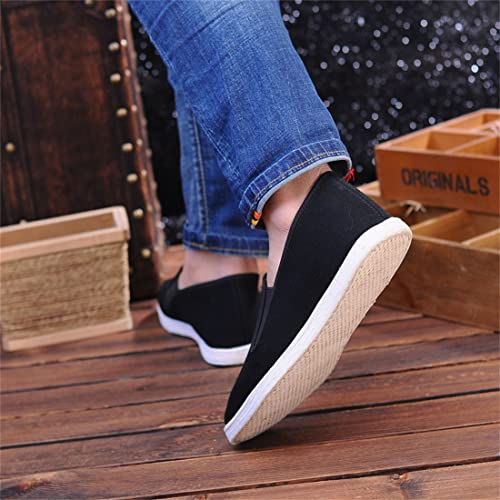 Chinese Traditional Old Beijing Handmade Melaleuca Sole, Cloth Shoes Men's Casual Cloth Shoes Lazy Shoes,White,72