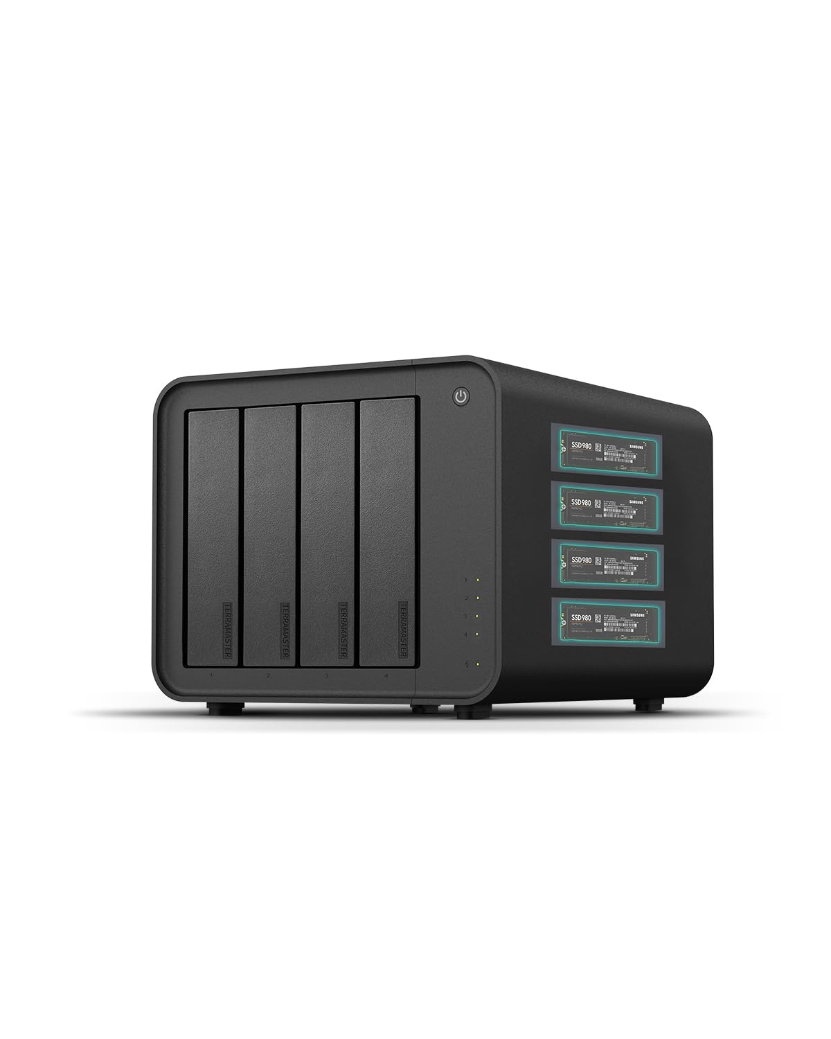 TERRAMASTER D8 Hybrid 2 HDD NVMe Enclosure - 4 HDD + 4 NVMe SSD, USB 3.2 Gen 2 10Gbps Type-C USB Storage, 8 dischi singoli supportati, Plug and Play (senza disco)