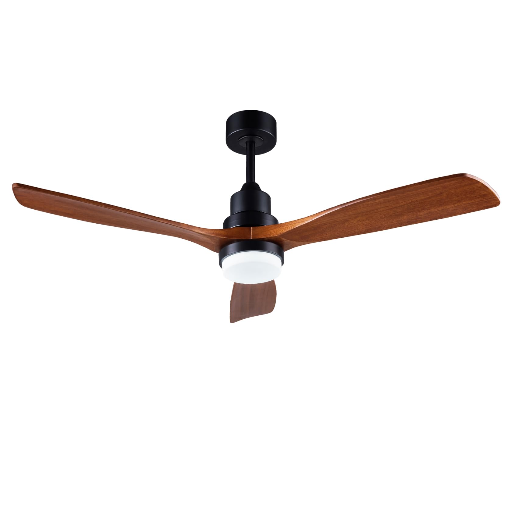 52-inch Ceiling Fan with Remote Control Illuminated 3-Blade Carved Wooden Fan Blades Quiet Reversible All-Copper Motor Ideal for — view 7