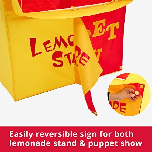 Image of Alvantor Lemonade Stand Puppet Show Theater Pretend Playhouse Play Tent Kids on Stage Doorway Table Top Sets for Toddlers Curtain Foldable Rods Children Dramatic Furniture, 28 inchX20 inchX41 inchH, Yellow