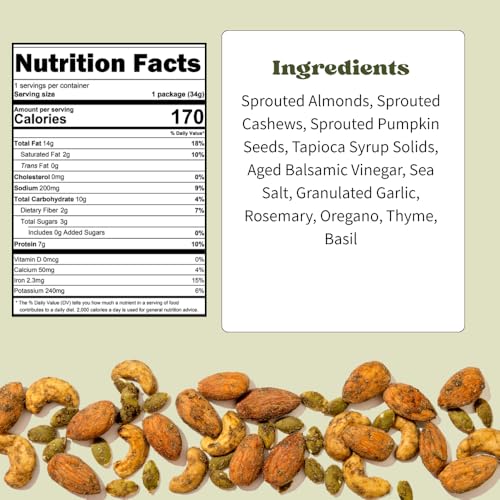 Image of Daily Crunch Sprouted Nuts, Mediterranean Medley, 1.2oz Snack Pack, 8 Ct | Uniquely Crunchy. Non-GMO Certified, Seed & Palm Oil Free, Dairy Free. 7g Plant Based Protein. Women Founded.