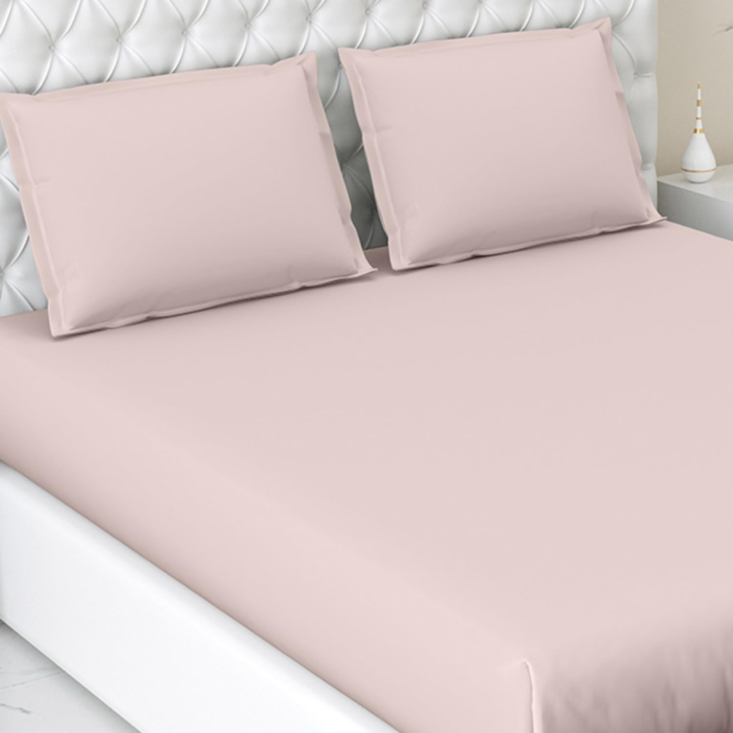 haus & kinder 100% Cotton Elastic Fitted Bedsheet King Size For Double Bed | 300Tc 1 Elastic Bedsheet King Size Cotton & 2 Pillow Covers (78 X 72 Inches + 13 Deep Pocket) | Cameorose, 300 tc (B0D1KD49MJ) Amazon Price History, Amazon Price Tracker