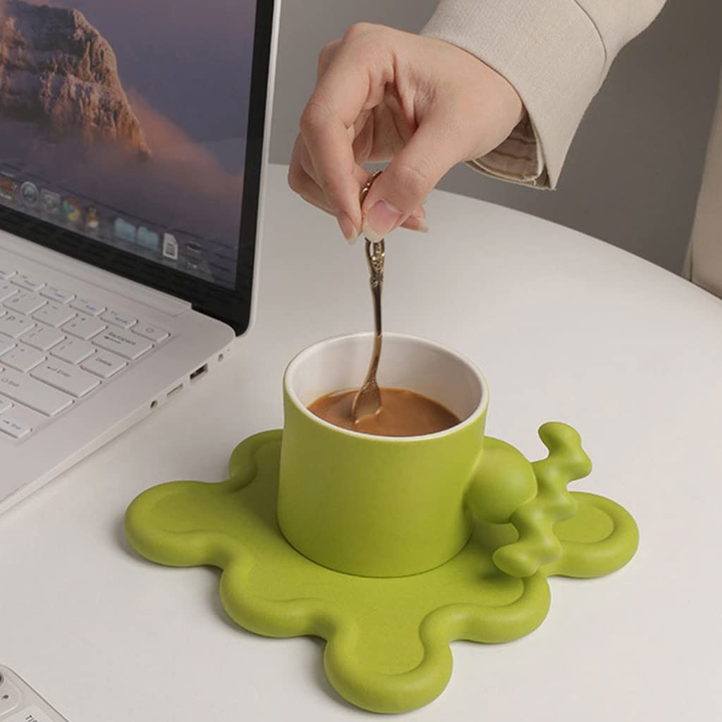 Kubki do kawy kreatywny kubek z osobowością kubek ceramiczny abstrakcyjny para kubek na wodę domowy kubek do kawy mężczyźni i kobiety filiżanka do herbaty do kawy mleka kubek do kawy (kolor: D)