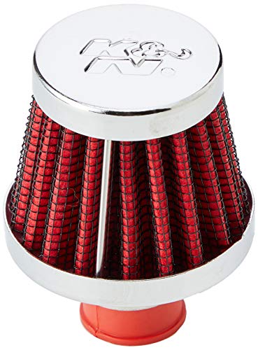K&N Vent Air Filter / Breather: Washable and Resuable: 0.375 in/0.5 in (10 mm/13 mm) Flange ID; 1.75 in (44 mm) Height; 2 in (51 mm) Base; 1.5 in (38 mm) Top Red 62-1600RD
