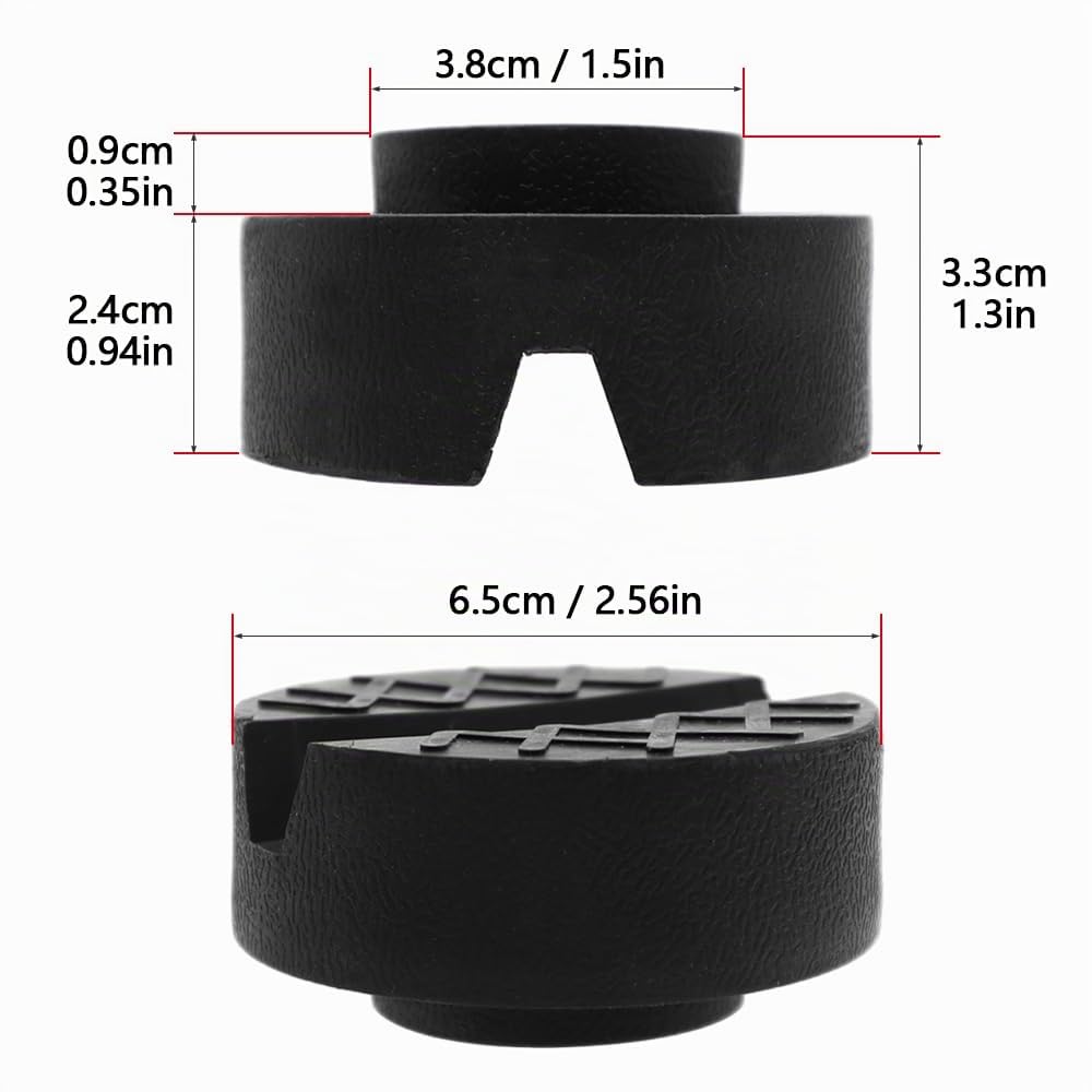 2 Piezas Bloque de Goma Redondo 65 mm Antideslizante Car Jack Pad, Goma Universal con Ranura para Hidráulico y Gato