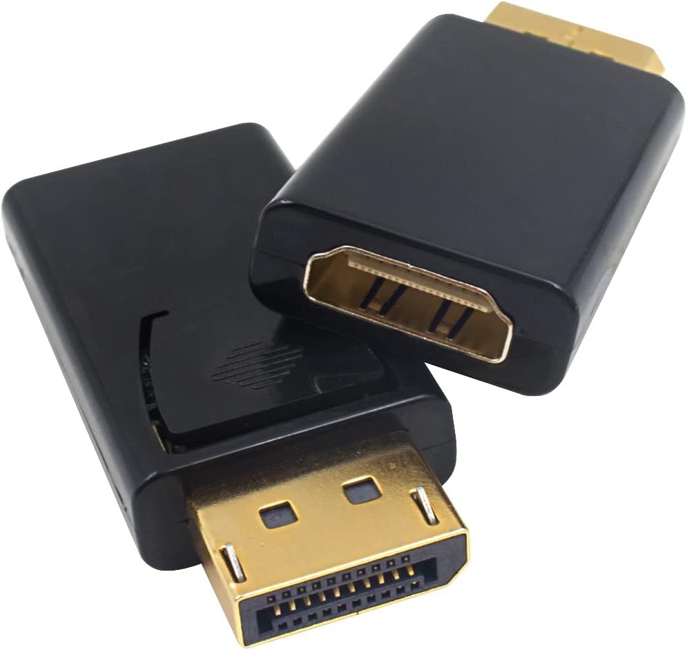 Poyiccot Displayport to HDMI Adapter, 2Pack DP to HDMI Connector, Displayport to HDMI Converter 1080P Uni-Directional Display Port to HDMI Cable Adapter for Most HDMI Monitors