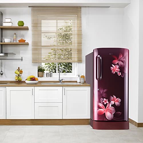 Image of LG 215 L 3 Star Direct Cool Single Door Refrigerator (GL-D221ASPD, Red)