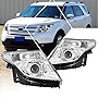 Projector Headlight Assembly Compatible with Ford Explorer 11-15 | Headlamps with Chrome Housing Clear Corner