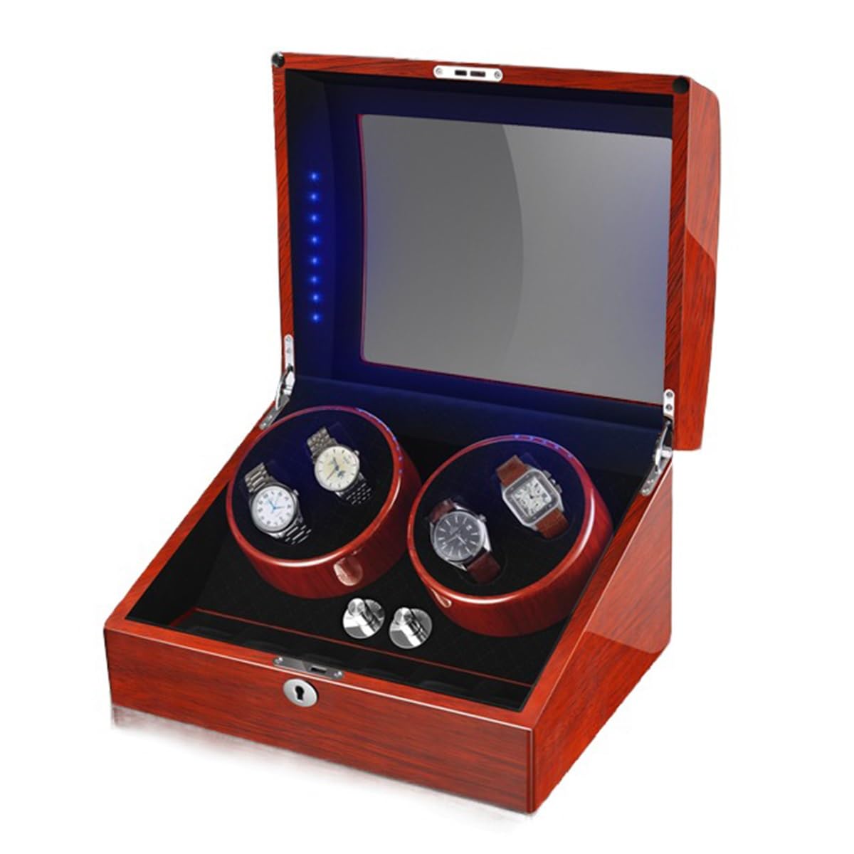 EHVYBDX 4+6 Watch Winders for Automatic Watches with Quiet Motor Multiple Rotation Modes Display Box in Wood Shell Winding Case