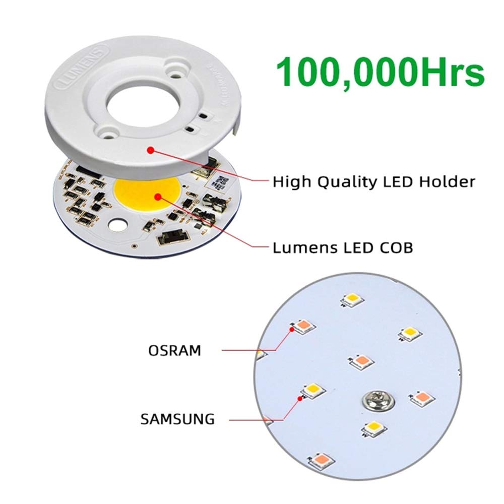 Lámpara de Planta LED COB de 600 W, lámparas de cultivo silenciosas de panel ultradelgado de espectro completo para plantas de invernadero de interior, flor vegetal