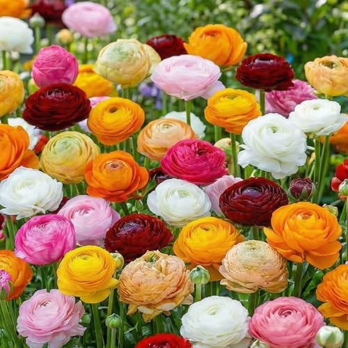 Ranunkeln Zwiebeln Winterhart - 50 Knollen - Asiatische Hahnenfuß - Mix in 5 Farben - Mehrjährige...