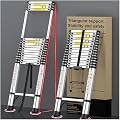 Telescoping Ladder, 20.3 FT Aluminum Extendable Ladder, 330 Lbs, Silver